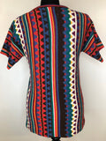 zig zag pattern  womens  vintage  Urban Village Vintage  tunic top  tunic knit  toggle fasten  red  multi  Lightweight Knit  light knit  knitwear  knitted  knit  Bananas  70s  70  1970s  10