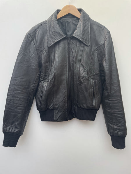 1970s Shortcut Leather Jacket - Size S - Vintage Clothing