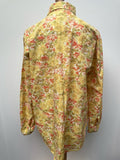 Yellow  xl  vintage  Urban Village Vintage  urban village  urban  retro  press stud fastening  patterned  patterened  mens  hippy  hippie  floral shirt  floral  decorative buttons  Cotton  collar  bright  70s  70  1970s